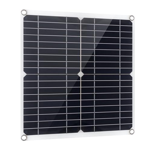 AKLOSIPY 18V 12W Solar Panel Kit Tragbares Solar Ladegerät mit Dual-USB-Ports & DC5521 Batterie Klemme für 5V Handys 12V Autoboot Batterien (mit 20a Controller) von AKLOSIPY