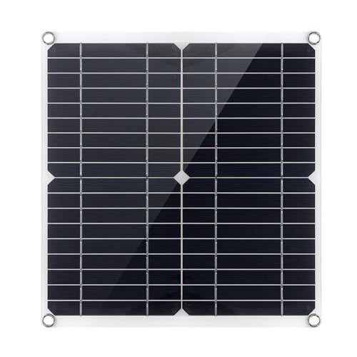 AKLOSIPY 18V 12W Solar Panel Kit Tragbares Solar Ladegerät mit Dual-USB-Ports & DC5521 Batterie Klemme für 5V Handys 12V Autoboot Batterien (mit 60A Controller) von AKLOSIPY
