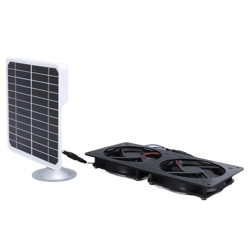 AKLOSIPY 20W Solarpanel Dual -Lüfter -Kit für Gewächshäuser, Hühnerkoops, Schuppen und Haustierhäuser und Einfache Installation von AKLOSIPY
