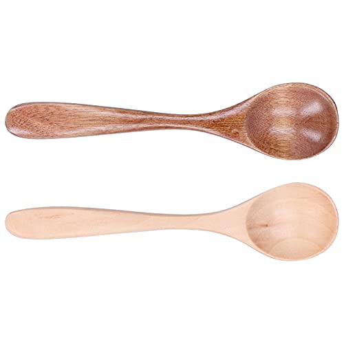 AKLOSIPY 2pcs Phoebe Wood Mixing Löffel mit Gebogenem Griff, Küchenutensilien Zum Kochen und Servieren, Ideale Heimköche von AKLOSIPY
