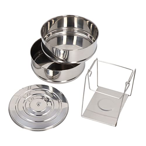 AKLOSIPY 304 Edelstahl 2-stapelbarer Dampftopf mit Deckel für Effizientes Küchenkochen und Mahlzeitenzubereitung von AKLOSIPY