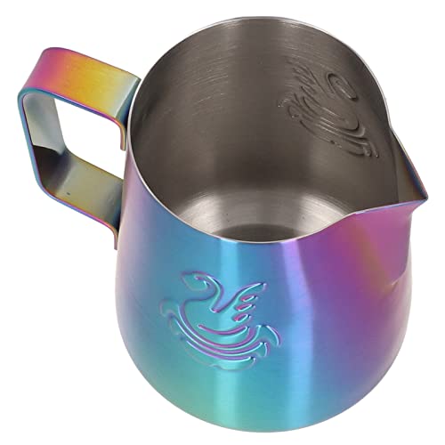 AKLOSIPY 380 Ml Lebensmittelqualität Edelstahlmilch mit Adlerausstrich für Lattes und Creme - Kaffeeliebhaber (Glänzend; 3x2,6 mm) von AKLOSIPY
