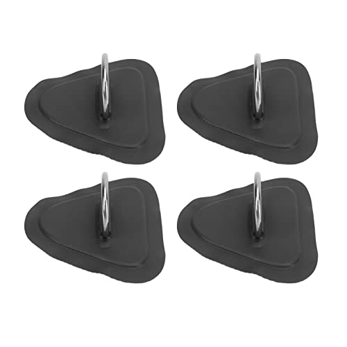 AKLOSIPY 4 PCs D Patch - Edelstahl -D Pad für Aufblasbare Boote, Surfbretter, Dinghies und Kajaks (BLACK) von AKLOSIPY