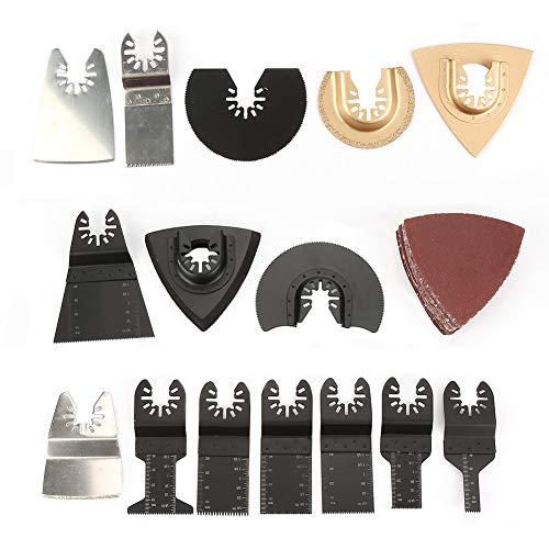 AKLOSIPY 40pcs Oszillierende Multi -Werkzeugsägen -Klingen und Schleifplatten Kit Zum Effizienten Schneiden und Reparieren von AKLOSIPY