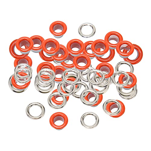 AKLOSIPY 500 -Sets Grommet Kit - 6 Mm Runde Kupfer Bright Farbset für Reparaturen und Dekoration in Verschiedenen Handwerksprojekten (ORANGE) von AKLOSIPY