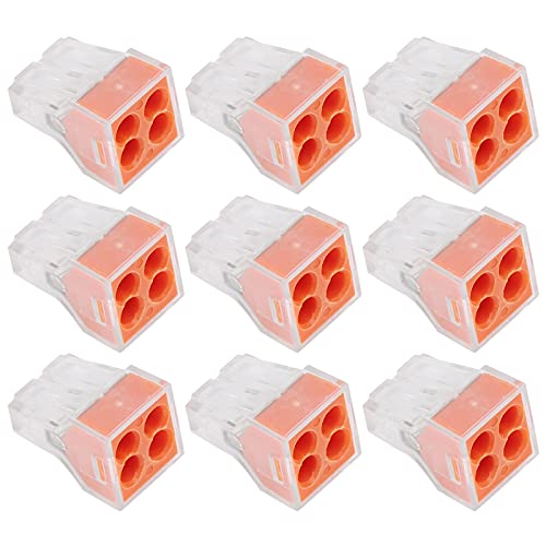 AKLOSIPY 50pcs Drückungsdrahtanschlüsse Elektrischer Kabelklemmen Block-Kit mit Einfachen Spannungstestlöchern und Isolierung (PCT-104) von AKLOSIPY