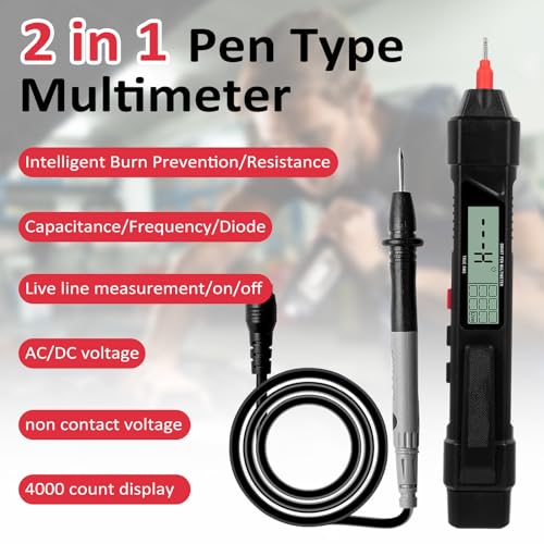 AKLOSIPY AC DC Multimeter Digital-Multimeter AC/DC Spannungstester 4000 Zählt mit NCV Nicht-Erkennung LED-Licht für Elektriker Techniker DIY von AKLOSIPY