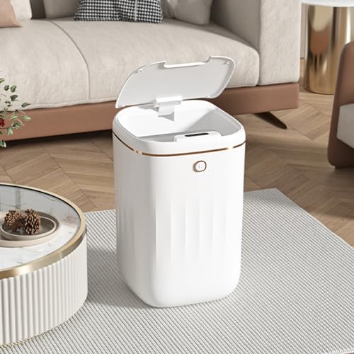 AKLOSIPY Automatischer Tr Can 20L Touchl-Sensor-Mülleimer für Küche und Badezimmer – PP, Einfach, Wartungsfrei, Elektronisches und Praktisches Design, Handlich (Batterietyp: 2 von AKLOSIPY
