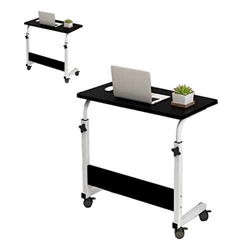 AKLOSIPY C -förmiger Nachttisch mit Metallrahmen - Moderner Mobiler Laptop Schreibtisch für Home Sofa in Walnussfarbe (Black) von AKLOSIPY