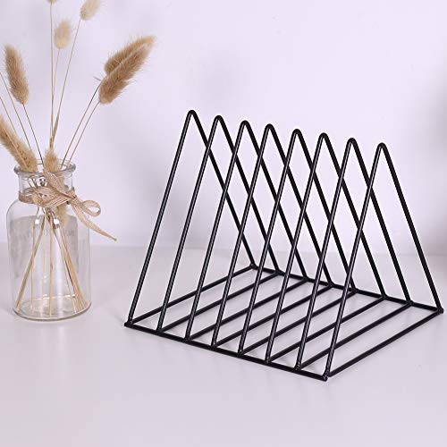 AKLOSIPY Elegant Metal Desktop Bookshelf Rack Holder für die Organisation von Büchern und Zeitschriften () (Black) von AKLOSIPY