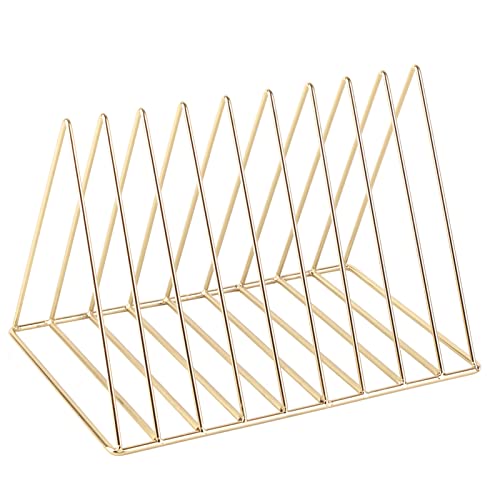AKLOSIPY Elegant Metal Desktop Bookshelf Rack Holder für die Organisation von Büchern und Zeitschriften () (Gold) von AKLOSIPY