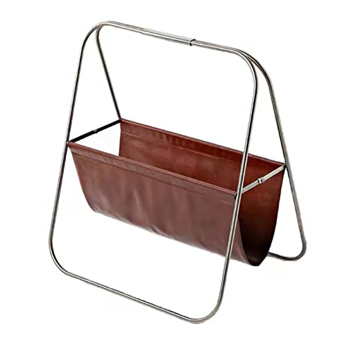 AKLOSIPY Eleganter Edelstahl- und Ledermagazinregal - Stallbodenstehende Zeitungshalter für Zuhause und Büro AKLOSIPY Eleganter Edelstahl- und Ledermagazinregal - Stallbodenstehende Zeitungshalter für Zuhause und Büro von AKLOSIPY