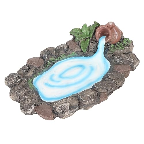 AKLOSIPY Fairy Garden Rock Teich 6,5 Zoll Handbemalter Miniaturwasserfall für die Dekoration Im Freien Im Innenbereich von AKLOSIPY