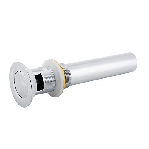 AKLOSIPY G1-/4 "robuste Messing -Waschbecken -up Abflussbaugruppe mit Überlauf Design, Einfache Installation, Silberfinish (#1) von AKLOSIPY