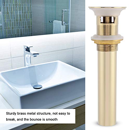 AKLOSIPY G1-/4 "robuste Messing -Waschbecken -up Abflussbaugruppe mit Überlauf Design, Einfache Installation, Silberfinish (#2) von AKLOSIPY