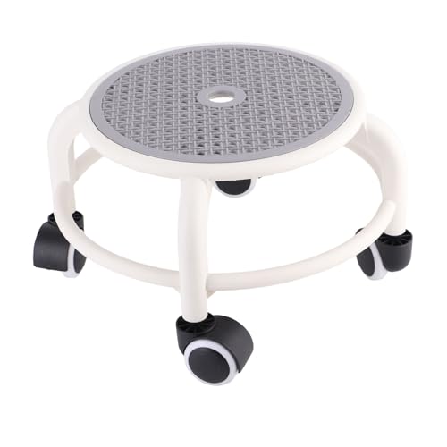 AKLOSIPY Grauer Rolling Low Stool mit Iversal -Rädern - Bequeme, Hohe Wichtheit für den Heimgebrauch (Green) (ORANGE) (Purple) (Gray) von AKLOSIPY