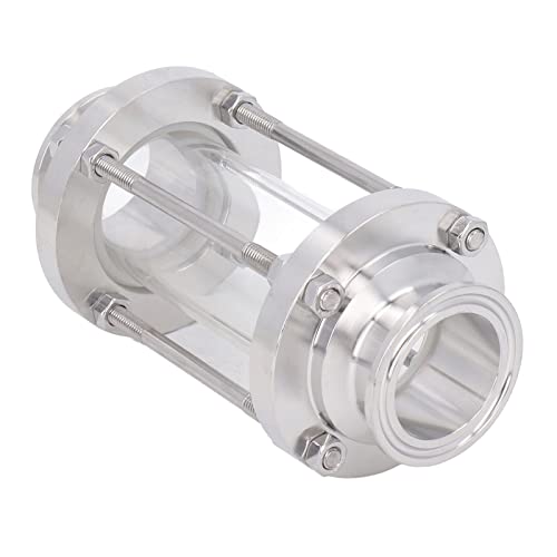 AKLOSIPY In Line Sight Glass 304 Edelstahl Omnidirektionaler Beobachtung für die Food -Getränkeindustrie mit Klemmenende 38 Mm OD (51 mm/2 Zoll Durchflussrohr-Außendurchmesser) von AKLOSIPY