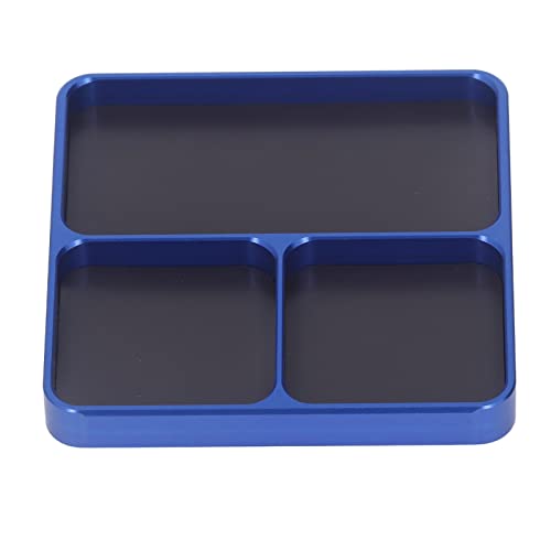AKLOSIPY Magnetische Werkzeugschale - Blue Aluminiumlegierung, Nicht -Schlupf Design, Einfach, 13,8x11x2cm, für Projekte und Fahrzeugwartung von AKLOSIPY