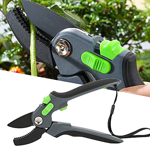 AKLOSIPY Multifunktionale Ergonomische Schnittschere Edelstahlgartenpflanze Trimmschere Zum Einfachen Ast -Schneiden () (BLACK) von AKLOSIPY