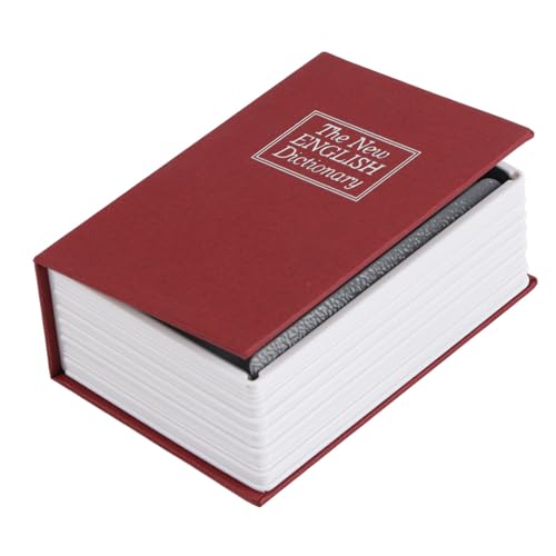 AKLOSIPY Safe Box Simulationsbuch Sicherheitsschmucklager mit Lock & Keys für Zuhause oder Büro, Elegantes Rotes Design (Mini-Rot) von AKLOSIPY