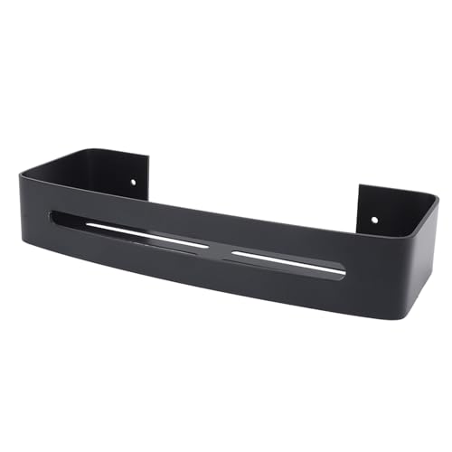 AKLOSIPY Stilvolle Wandhalterung Badezimmer Duschregal - Raum Aluminium Schwimmendem Rack mit Haken für die Aufbewahrung in (BLACK) von AKLOSIPY