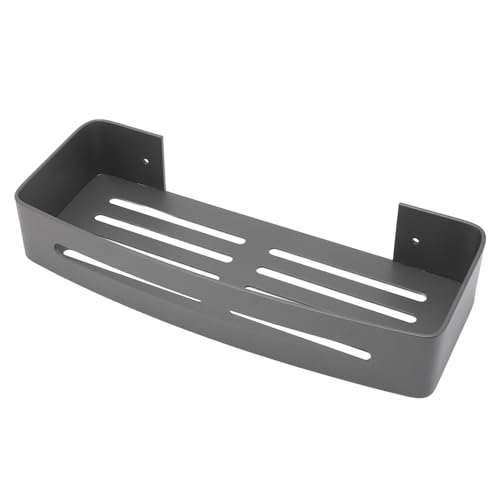 AKLOSIPY Stilvolle Wandhalterung Badezimmer Duschregal - Raum Aluminium Schwimmendem Rack mit Haken für die Aufbewahrung in (GREY) von AKLOSIPY