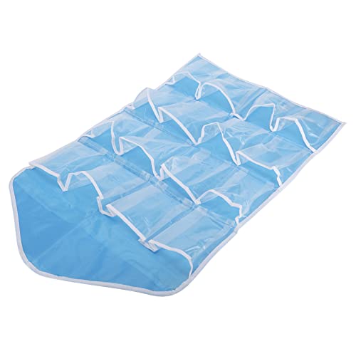 AKLOSIPY Stilvoller Wandschrank mit 16 Taschen Hängen - Polyester über der Türaufbewahrung für Schlafzimmer, Wohnzimmer und Kinderzimmer Beige (Blue) von AKLOSIPY