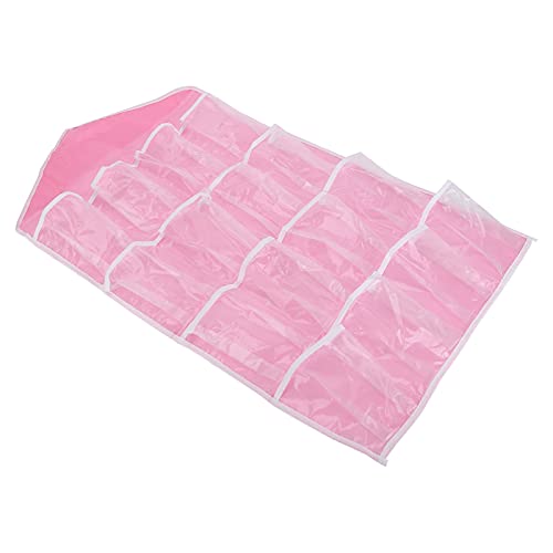 AKLOSIPY Stilvoller Wandschrank mit 16 Taschen Hängen - Polyester über der Türaufbewahrung für Schlafzimmer, Wohnzimmer und Kinderzimmer Beige (PINK) von AKLOSIPY