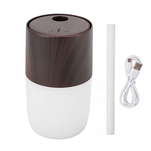 AKLOSIPY Tragbarer 300 Ml USB -Luftbefeuchter mit Nebel und Farbenfrohen Nachtlicht für Zuhause und Reisen (Tiefe Holzkornfarbe) von AKLOSIPY