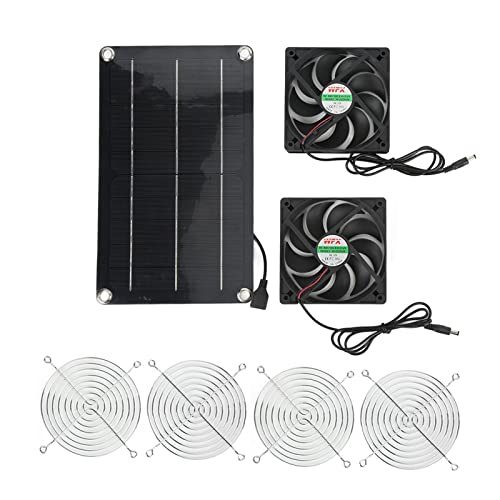 AKLOSIPY Tragbarer Solarlüfter mit Zwei und Schützender Design für Haustierhäuser und Nutzung Im Freien - DC 12V -Optionen von AKLOSIPY