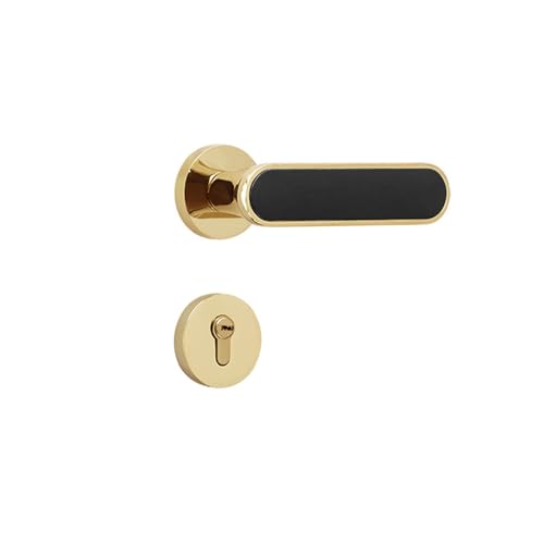 Geräuschloses Türschloss aus Zinklegierung for Schlafzimmertüren mit massivem Griff und geteiltem Innengriff(BrightChrome58Mechanical) von AKNOQNTM