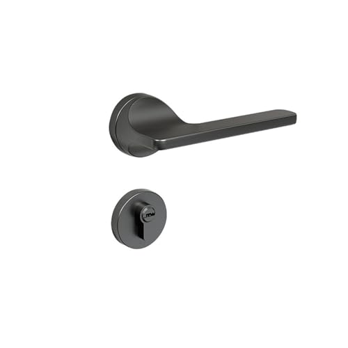 Innentürschloss Schlafzimmer Zimmer Griff Zinklegierung Badezimmer Holztürgriff Schloss magnetisches leises Schloss(Steelgray7255magneticlockbody) von AKNOQNTM