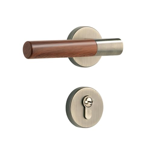 Magnetisches, leises Türschloss for Schlafzimmer, geteiltes Türschloss for den Innenbereich, Türgriff mit Holzmaserung(Greenancientwoodgrainmagneticlockbody) von AKNOQNTM
