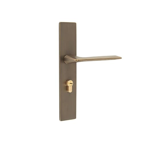 Türschloss minimalistisches Innenschloss Messing Schlafzimmertürschloss Holztürschloss magnetisches geräuschloses Schloss(Brushedcoppermagneticlockbody) von AKNOQNTM