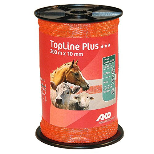 AKO Fencing Band Top Line Plus 200m, 10mm 5x0,30 TriCond, orange von AKO Fencing