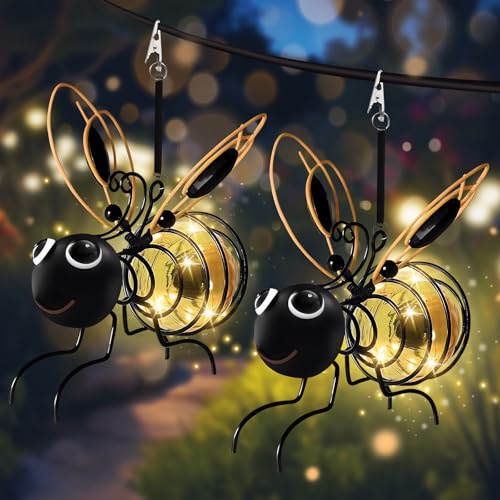 AKOFIC 2er-Pack Hängende Bienen-Solarlichter für Außen, Clip-on Solarleuchten Garten-Deko mit Federn, Solarlampen Tiere Wetterfest, Solar-Figuren für Garten, Balkon, Terrasse, Bäume, Pavillon AKOFIC 2er-Pack Hängende Bienen-Solarlichter für Außen, Clip-on Solarleuchten Garten-Deko mit Federn, Solarlampen Tiere Wetterfest, Solar-Figuren für Garten, Balkon, Terrasse, Bäume, Pavillon von AKOFIC