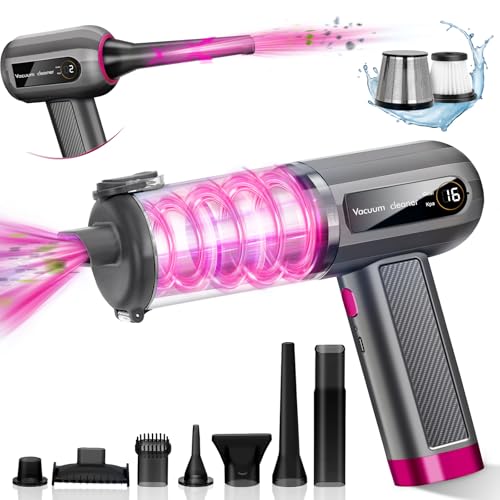 AKOFIC Handstaubsauger Auto, 16000Pa Autostaubsauger Stark, Akku Handsauger Kabellos Klein mit LED Anzeige, Multifunktionaler Tragbarer Mini Staubsauger für Auto, Haus, Büro von AKOFIC