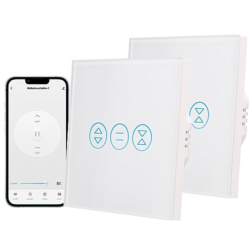 WLAN Rolladenschalter, APP Fernbedienung Prozent und Voice Kontrolle Rolladensteuerung, Funk Verschluss Jalousien Rolladen Zeitschaltuhr Unterputz Schalter Kompatibel mit Alexa und Google Home WLAN Rolladenschalter, APP Fernbedienung Prozent und Voice Kontrolle Rolladensteuerung, Funk Verschluss Jalousien Rolladen Zeitschaltuhr Unterputz Schalter Kompatibel mit Alexa und Google Home von AKOGD