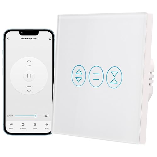 WLAN Rolladenschalter, APP Fernbedienung Prozent und Voice Kontrolle Rolladensteuerung, Funk Verschluss Jalousien Rolladen Zeitschaltuhr Unterputz Schalter Kompatibel mit Alexa und Google Home WLAN Rolladenschalter, APP Fernbedienung Prozent und Voice Kontrolle Rolladensteuerung, Funk Verschluss Jalousien Rolladen Zeitschaltuhr Unterputz Schalter Kompatibel mit Alexa und Google Home von AKOGD