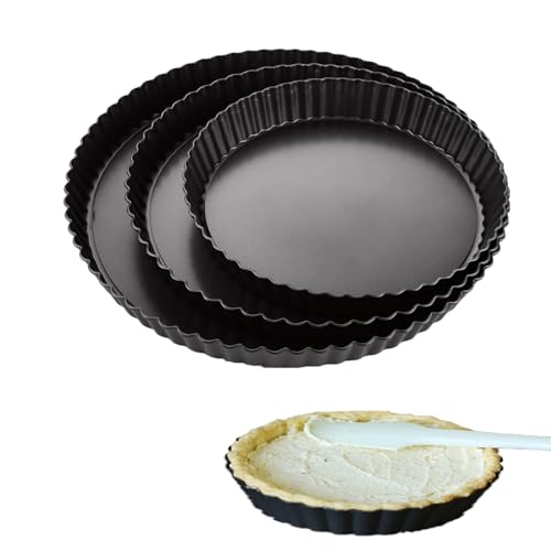 AKOLAFE 3 Stück Quicheform mit 3 Größen Tarteform mit Hebeboden Ø 20 cm 24 cm und 28 cm Antihaftbeschichtete Tortenboden Backform Rund Obstkuchenform Karbonstahl für Quiche, Tarte, Pie AKOLAFE 3 Stück Quicheform mit 3 Größen Tarteform mit Hebeboden Ø 20 cm 24 cm und 28 cm Antihaftbeschichtete Tortenboden Backform Rund Obstkuchenform Karbonstahl für Quiche, Tarte, Pie von AKOLAFE