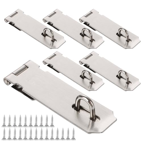 AKOLAFE 6 Stück Vorhängeschloss Haspe 125mm Überfalle mit Schrauben 90 Grad Edelstahl Schloss für Schrank 5 inch Vorrichtung Sicherheits Sicherheitsüberfalle Silber für Garten Garage Schranktür Zimmer AKOLAFE 6 Stück Vorhängeschloss Haspe 125mm Überfalle mit Schrauben 90 Grad Edelstahl Schloss für Schrank 5 inch Vorrichtung Sicherheits Sicherheitsüberfalle Silber für Garten Garage Schranktür Zimmer von AKOLAFE