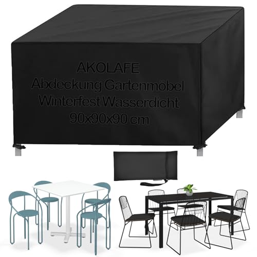 AKOLAFE Abdeckung Gartenmöbel Winterfest Wasserdicht 90x90x90 cm Tischabdeckung Outdoor Wetterfest Schwarz 420D Oxford Gartentisch Abdeckung Tisch Outdoor Schutzhülle Abdeckhauben für Möbelsets AKOLAFE Abdeckung Gartenmöbel Winterfest Wasserdicht 90x90x90 cm Tischabdeckung Outdoor Wetterfest Schwarz 420D Oxford Gartentisch Abdeckung Tisch Outdoor Schutzhülle Abdeckhauben für Möbelsets von AKOLAFE