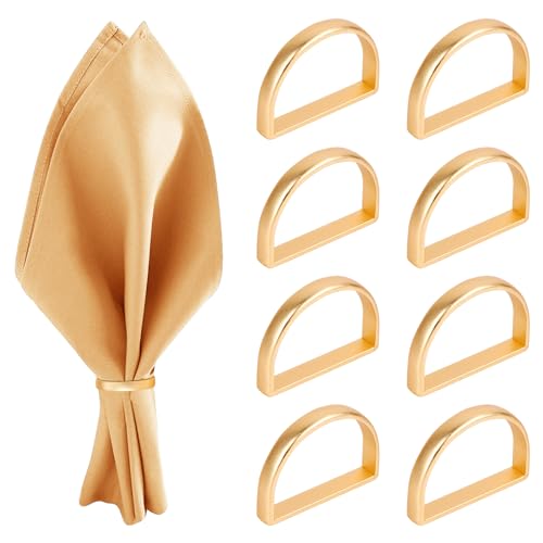 Serviettenringe, Serviettenringe Gold, Serviettenschnallen aus Metall, Elegante Serviettenring für Tischdekoration Hochzeit Bankett Party Valentinstag Thanksgiving Napkin Rings (Gold-8 Stück) von AKONE