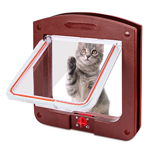 PetSafe Mikrochip Katzenklappe 4 Wege Magnet-Verschluss Katzenklappe Haustierklappe für Katzen & kleine Hunde Selektiver Zugang für Ihre Katze Hält fremde Tiere Draußen Katzen bis 7 kg von AKONE