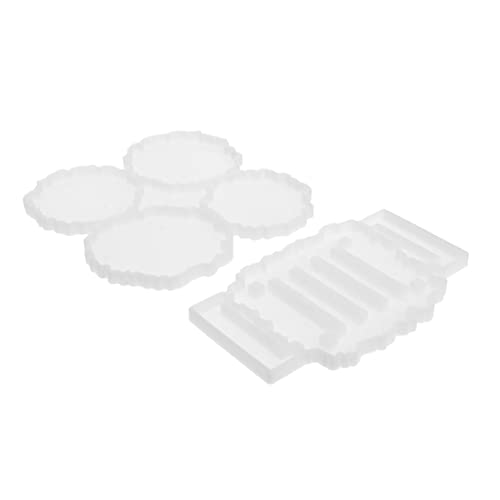 AKOOSY 1 Satz Untersetzerform wiederverwendbar drinnen Fondant creatim bastelmaterial Getränkehalterform bastel material Untersetzer Silikonform Silikon Coaster Formen Kieselgel Weiß von AKOOSY