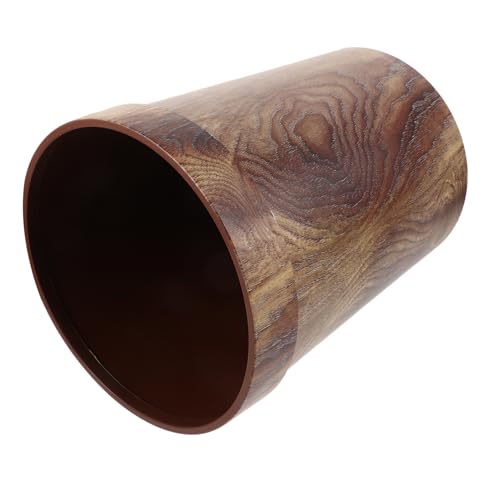 AKOOSY 1 Stück Klassischer Abfalleimer im Holzdesign Großer Mülleimer ohne Deckel für Haushalt und Büro Vielseitig Einsetzbar und Leicht zu Reinigen von AKOOSY