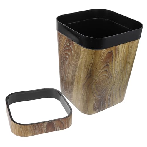 AKOOSY 1 Stück Vintage Imitierter Holz Mülleimer Kreativer Abfallkorb für Wohnzimmer Küche Schlafzimmer Hotel Retro Design Robuster und Eleganter Abfallbehälter Papierkorb für Zuhause von AKOOSY