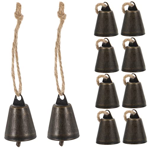 AKOOSY 10 Stück Rustikale Metall Hängeglocken Für Windspiele Selbstgemacht Basteln Vintage Weihnachtsdekoration Mit Aufhängeseil Metallglocken Für Home Decor von AKOOSY