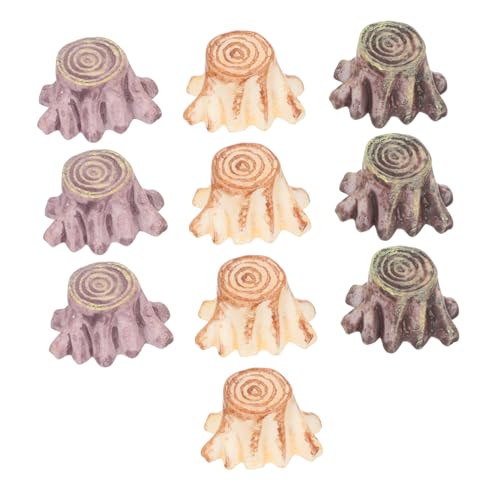 AKOOSY 10 Stück Teiliges Baumstumpf Modell Langlebige Micro Landschaftsdekoration Glatte Oberfläche Farbecht Leicht für DIY Bonsai Terrarium und Weihnachtsdeko Zufällige Zufällige Farbe von AKOOSY