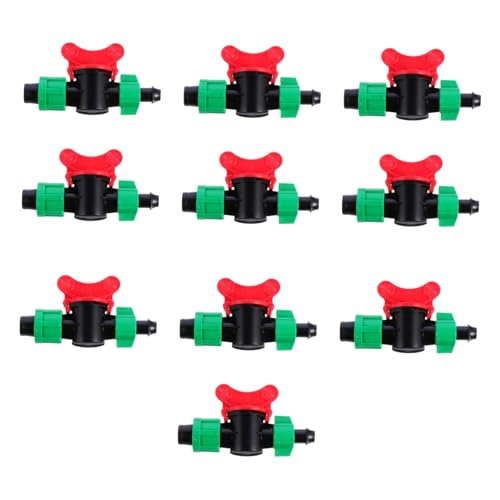 AKOOSY 10 Stück Teiliges Bewässerungsventil mit Doppelverschluss Robustes Anschlussstück für Tropfbewässerung Kompatibel mit PVC und PE für Garten Gewächshaus und Landwirtschaft von AKOOSY